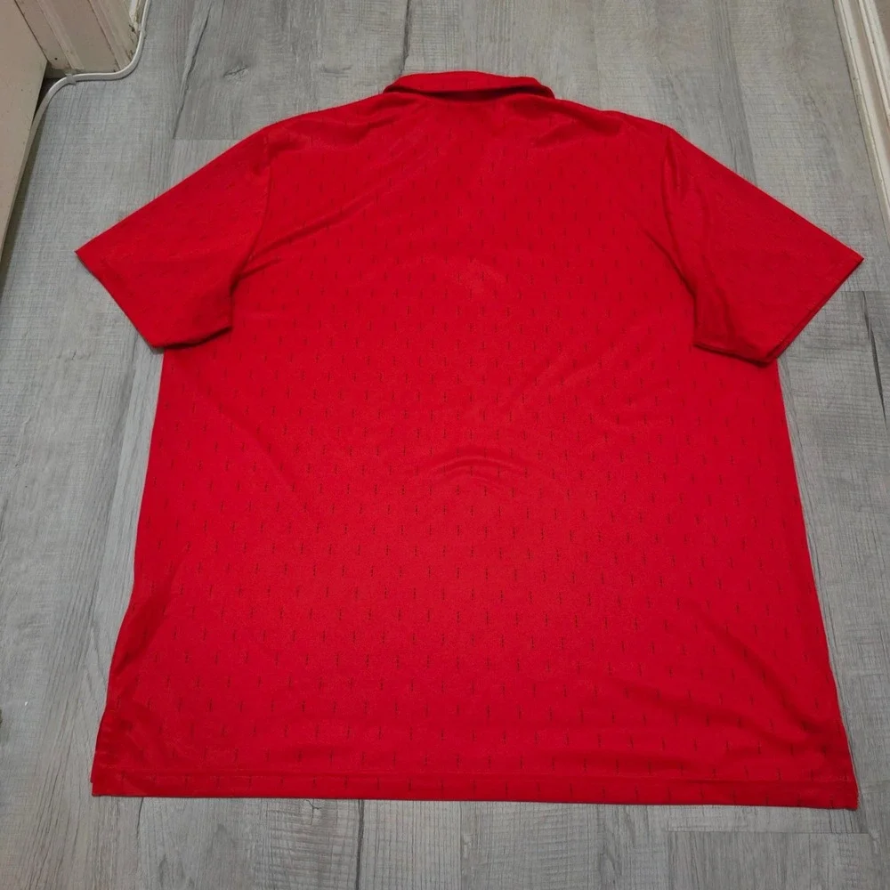 Lot of 2 Adidas Mens Performance Golf Polo Shirt‎ Size 2XL Red Shiny Dazzle Soft